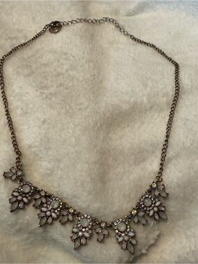 Delicate Pink Floral Statement Necklace - Women Jewelry
